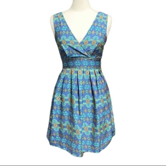 Maison Jules Aztec Fit & Flare Sleeveless Dress - Picture 1 of 6